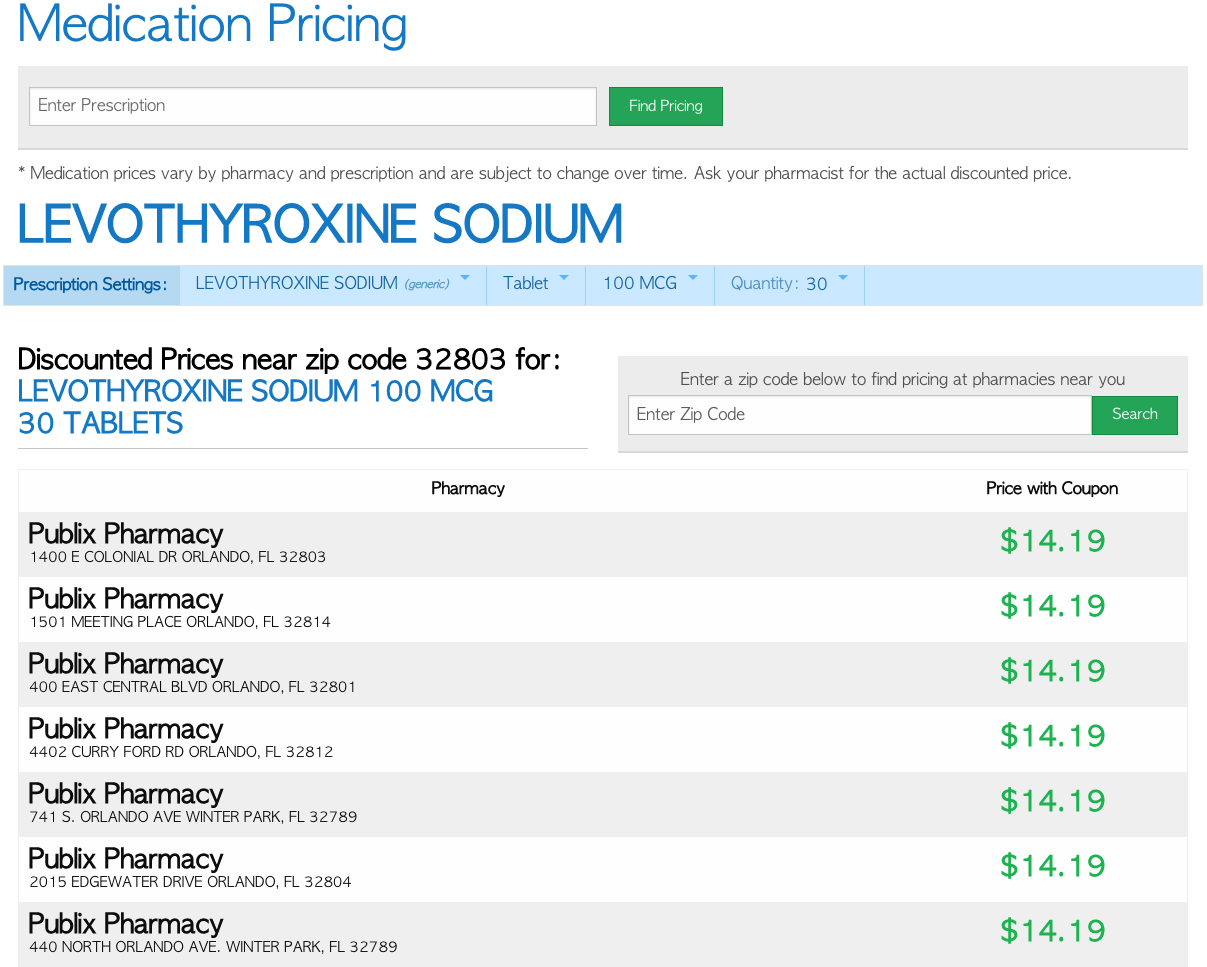Farad Connect HealthRx Medication Pricing